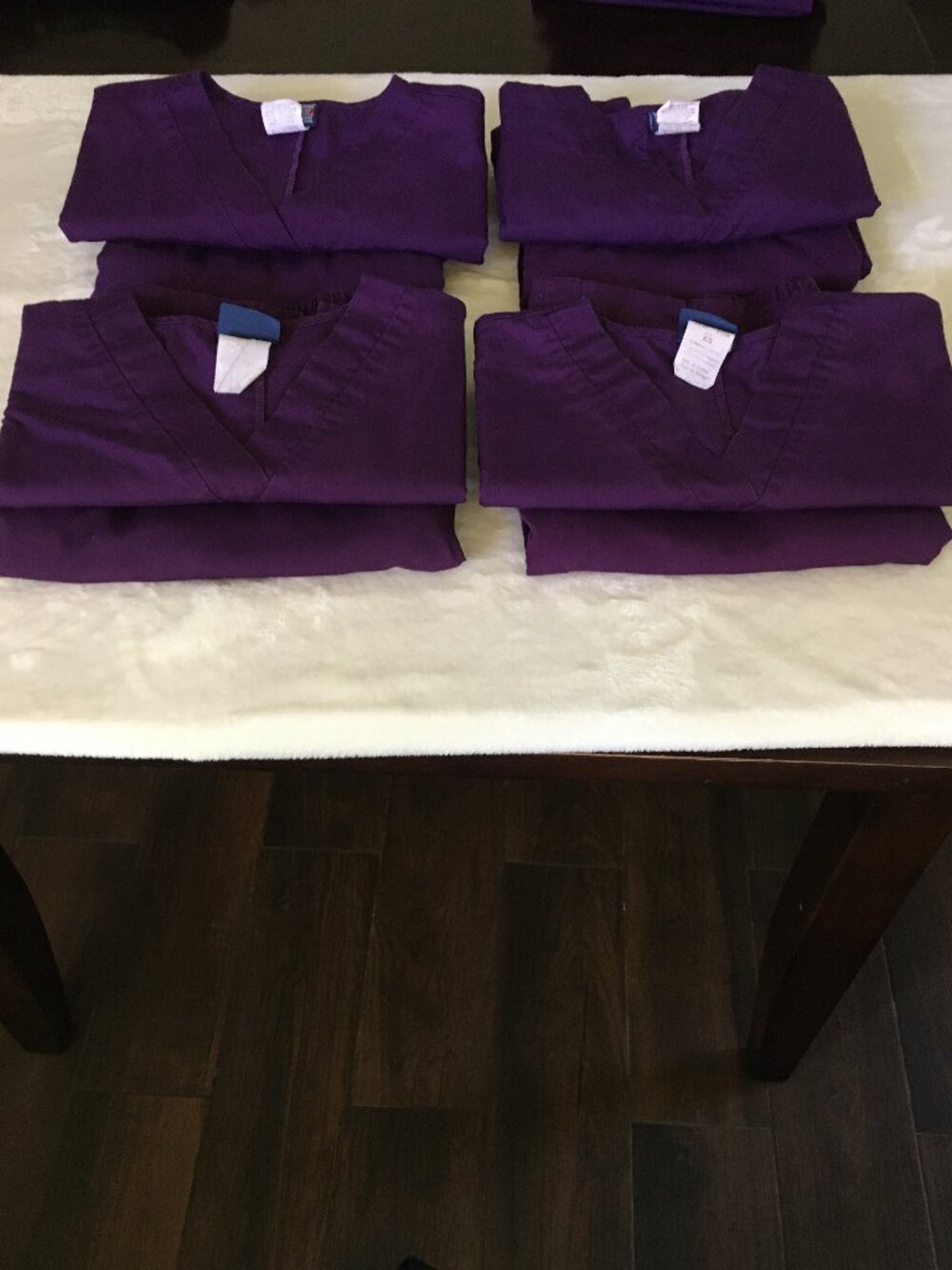LOT OF 4 Women Cherokee Scrub Sets XS Tops / M Bottoms Purple